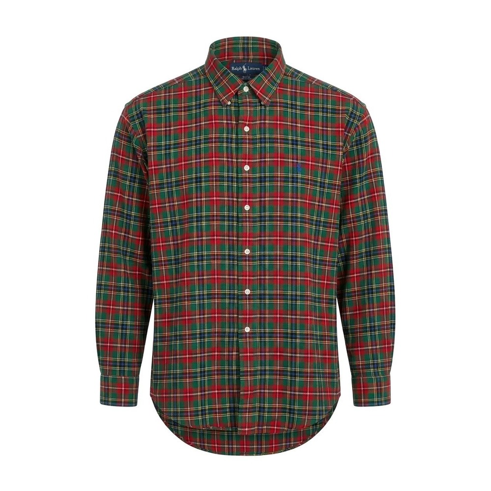 Polo Ralph Lauren Blake Tartan Plaid Shirt Men's Large Red Green‎ Button Down